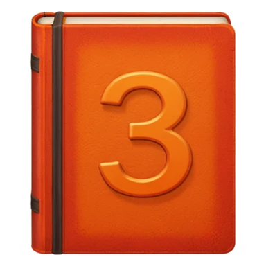 Red-orange book with a number "3" in the cover sticker