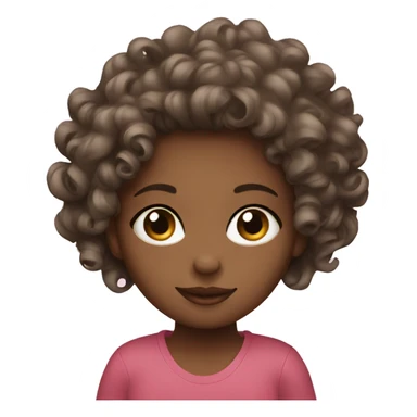 girl curly designer graphic sticker