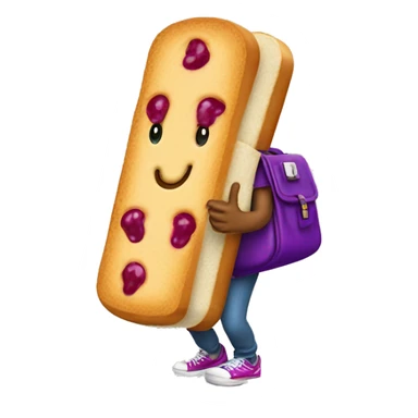 I giant walking peanut butter and jelly sandwich wearing a gold chain with a bag of money. sticker