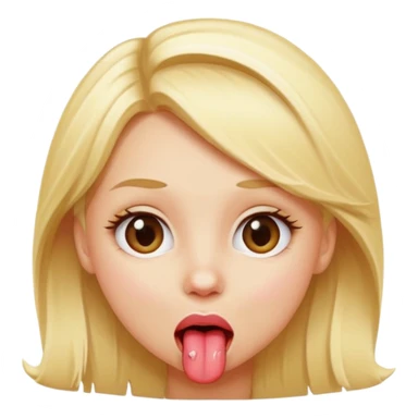 Blonde girl sticking tongue out  sticker