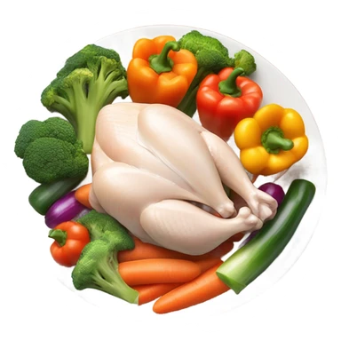 chicken with veggies in plate sticker