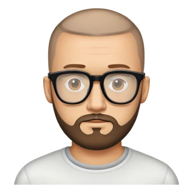 Buzz cut WITH BEARD and cool glasses sticker