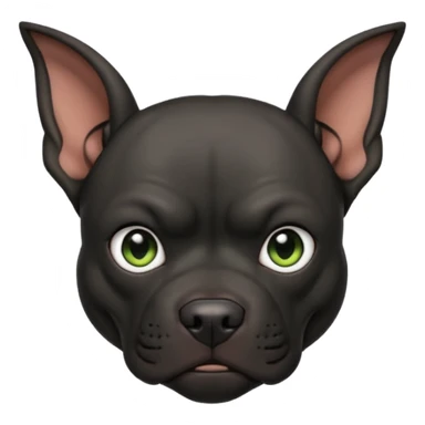 fully black pitbull with floppy goblin ears sticker