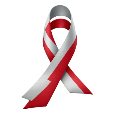 Red white and gray awareness ribbon sticker
