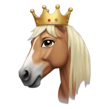crying horse with a crown sticker
