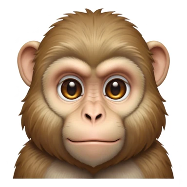 Cinematic Noble Macaque Portrait Emoji, Poised and regal, with a smart, agile build and expressive, deep-set eyes, adorned with soft, detailed fur and a dignified expression, Simplified yet sharp and sophisticated features, highly detailed, glowing with a soft, natural radiance, high shine, intelligent and commanding, stylized with an air of primate nobility, focused and alert, soft glowing outline, capturing the essence of a watchful and confident guardian that appears ready to leap out of the screen with effortless authority! sticker