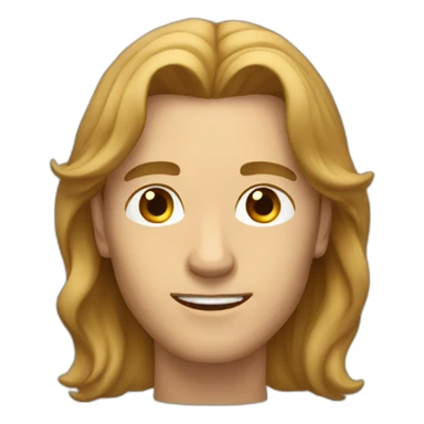 Man with long light brown hair without moustache sticker