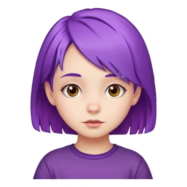 little girl with purple hair sticker