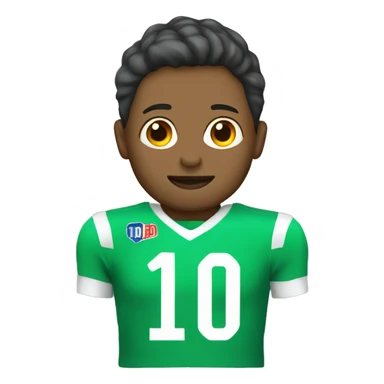 Green Football shirt with number 10 sticker