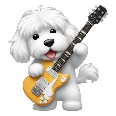 Coton de Tuléar playing electric guitar  sticker