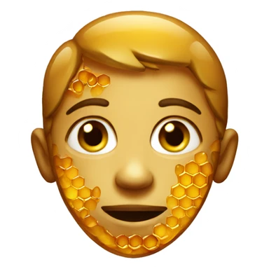 Face made of honey sticker