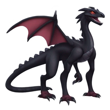 cool edgy black and maroon Dark-type nargacuga Salazzle  Salandite Pokémon full body by LiLaiRa, by Falvie sticker
