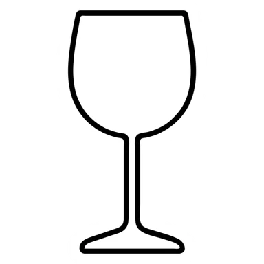 wine glass, icon style, thin outline, no color, minimalist sticker