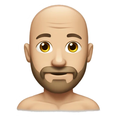 muscular bald man with beard in towel sticker