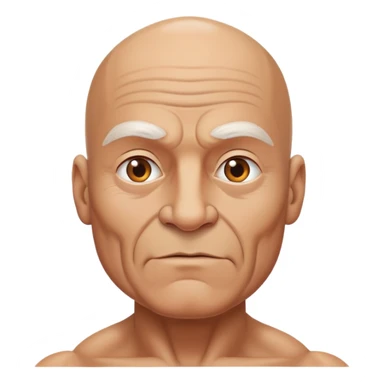 An old muscular bald guy sticker