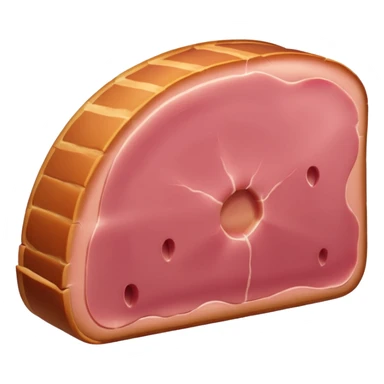 a slice of ham, simple, clear sticker