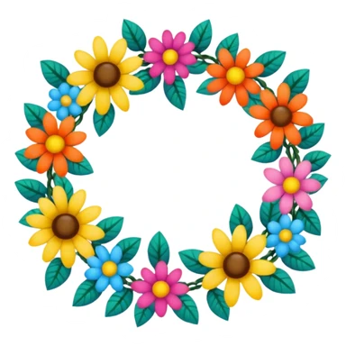 two flower garlands sticker