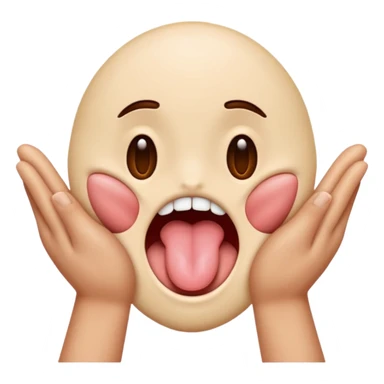 Hands on both side tongue out sticker