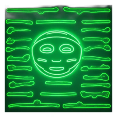 green neon sign in the form of a hieroglyphic sticker