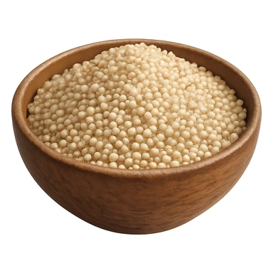 realistic style quinoa grains in a bowl, no background sticker