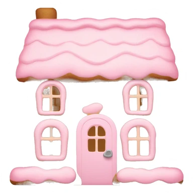 Cosy light pink gingerbread house  sticker