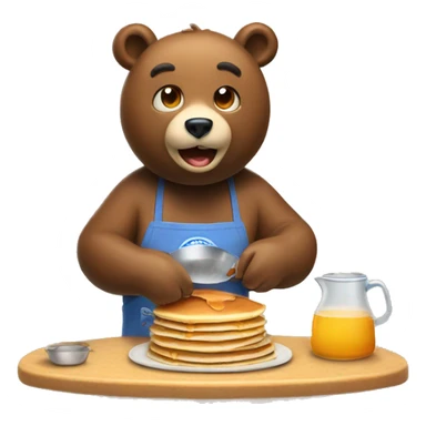 bear cooking pancakes sticker