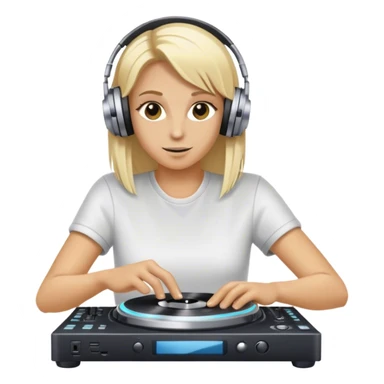 White dj blonde hair scratching the disk sticker