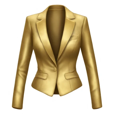 Realistic isolated open gold velvet feminine fashion blazer jacket.  sticker