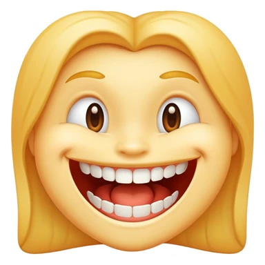 grinning face with big smile showing teeth sticker