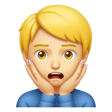 Emoji face anxiously biting nails sticker