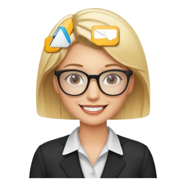 Blonde marketing agent with glasses sticker