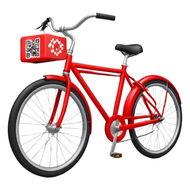 QR code on a red bike  - show the qr kode on the bike sticker