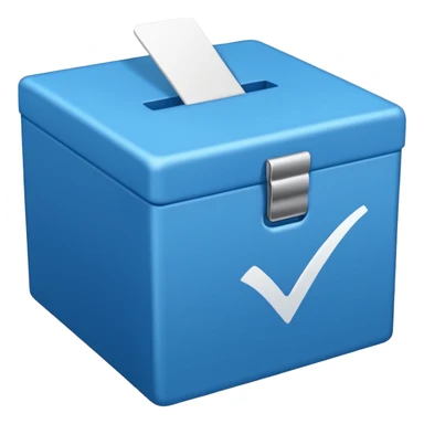 Blue box with a blue check in side sticker