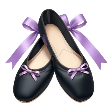 cinematic-realistic-ballet-shoes,-soft-satin-black-pointe-shoes-with-delicate-ribbons,-resting-gently-on-a-polished-wooden-floor,-subtle-creases-in-the-fabric,-glowing-under-the-warm-golden-light-of-a-rehearsal-studio,-evoking-ele sticker