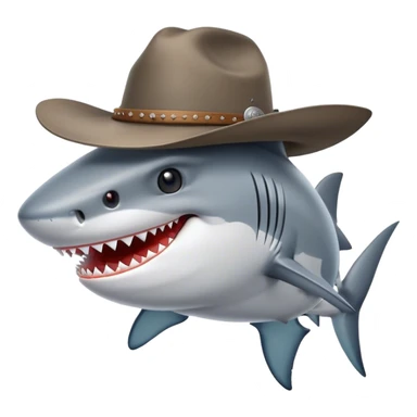 shark with a cowboy hat sticker