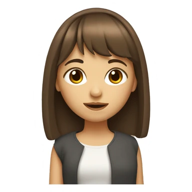 girl with brown hair and bangs sticker