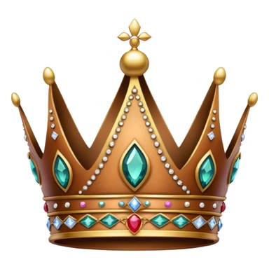 Simple brown crown with jewels sticker