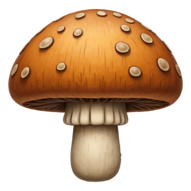 Brown Veiny mushroom head sticker