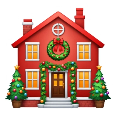 house decorated for christmas sticker