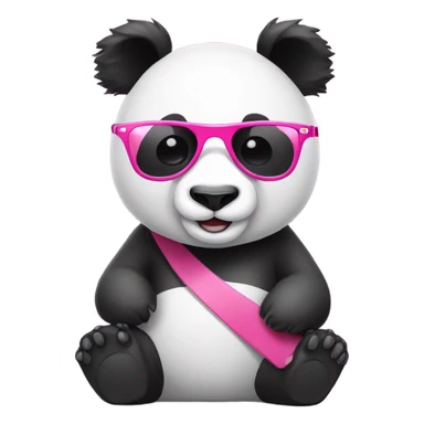 Panda with pink sunglasses at the beach  sticker