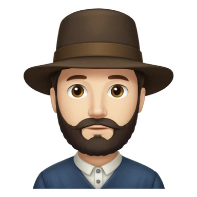 Amish man with beard no mustache sticker