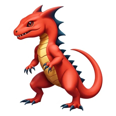 Colorful Dark Shiny Exotic Salandit-Guilmon-Quilava-Fakémon-hybrid-creature (full body)  sticker