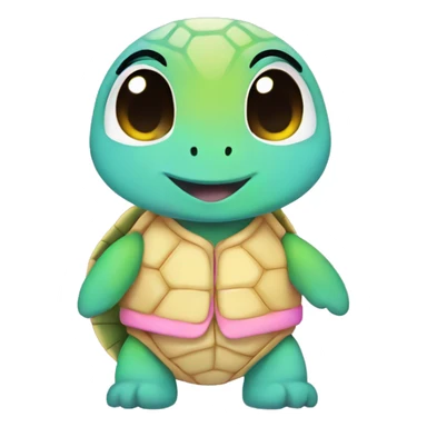 Rainbow adopt me turtle with pastel clothes sticker