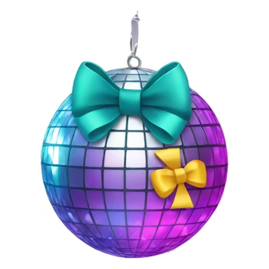 Disco ball with bow sticker
