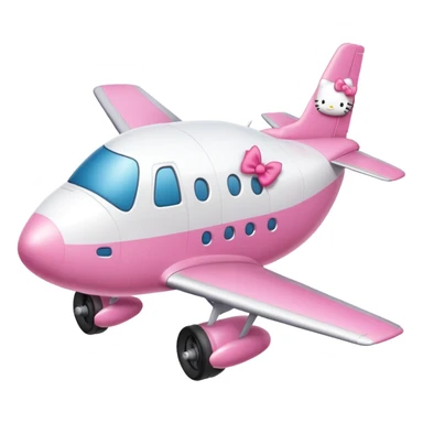 white hello kitty airplane  sticker