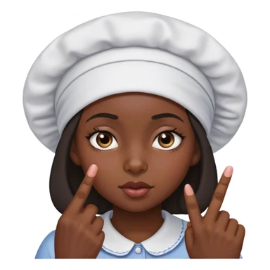 Black girl with bonnet rolling her eyes and sticking her middle finger up sticker