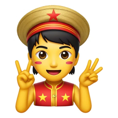 Cinematic Realistic V-pop Music Pop Culture Emoji, showcasing a modern, energetic representation of Vietnamese pop culture rendered with vivid textures and dynamic, colorful lighting. sticker