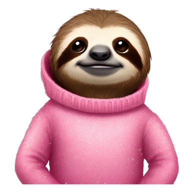 sloth in a pink sparkly sweater sticker