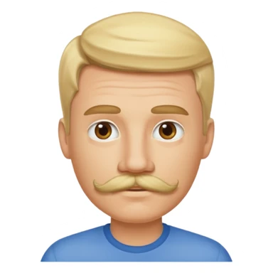 Blond guy with mustache  sticker