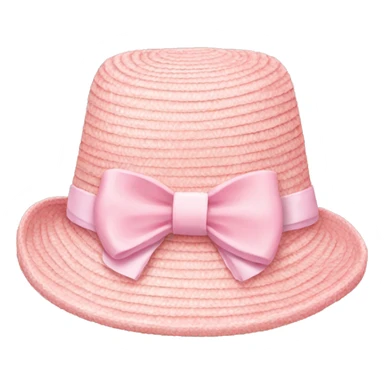 pastel pink straw hat with bow sticker